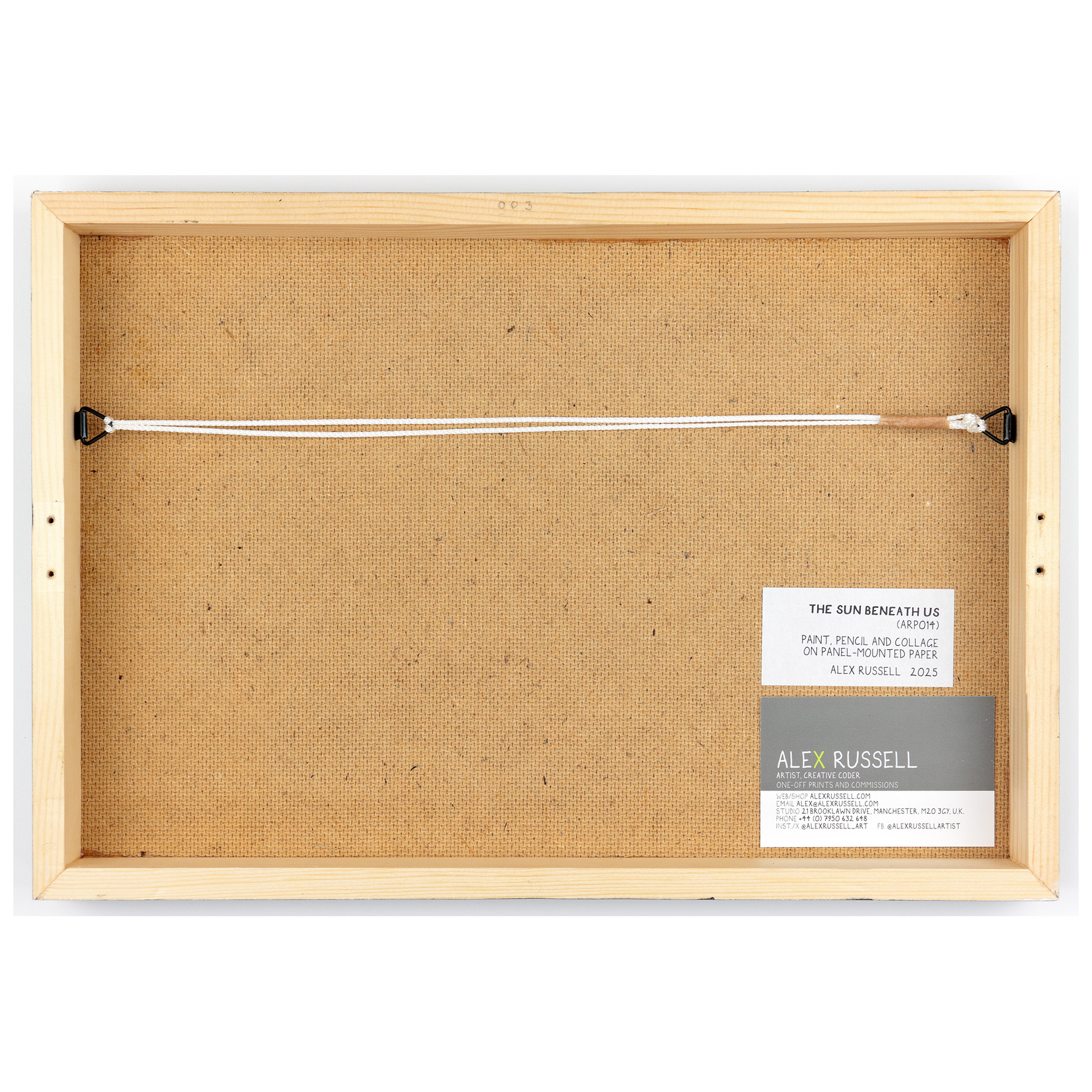 The Sun Beneath Us by Alex Russell (back)