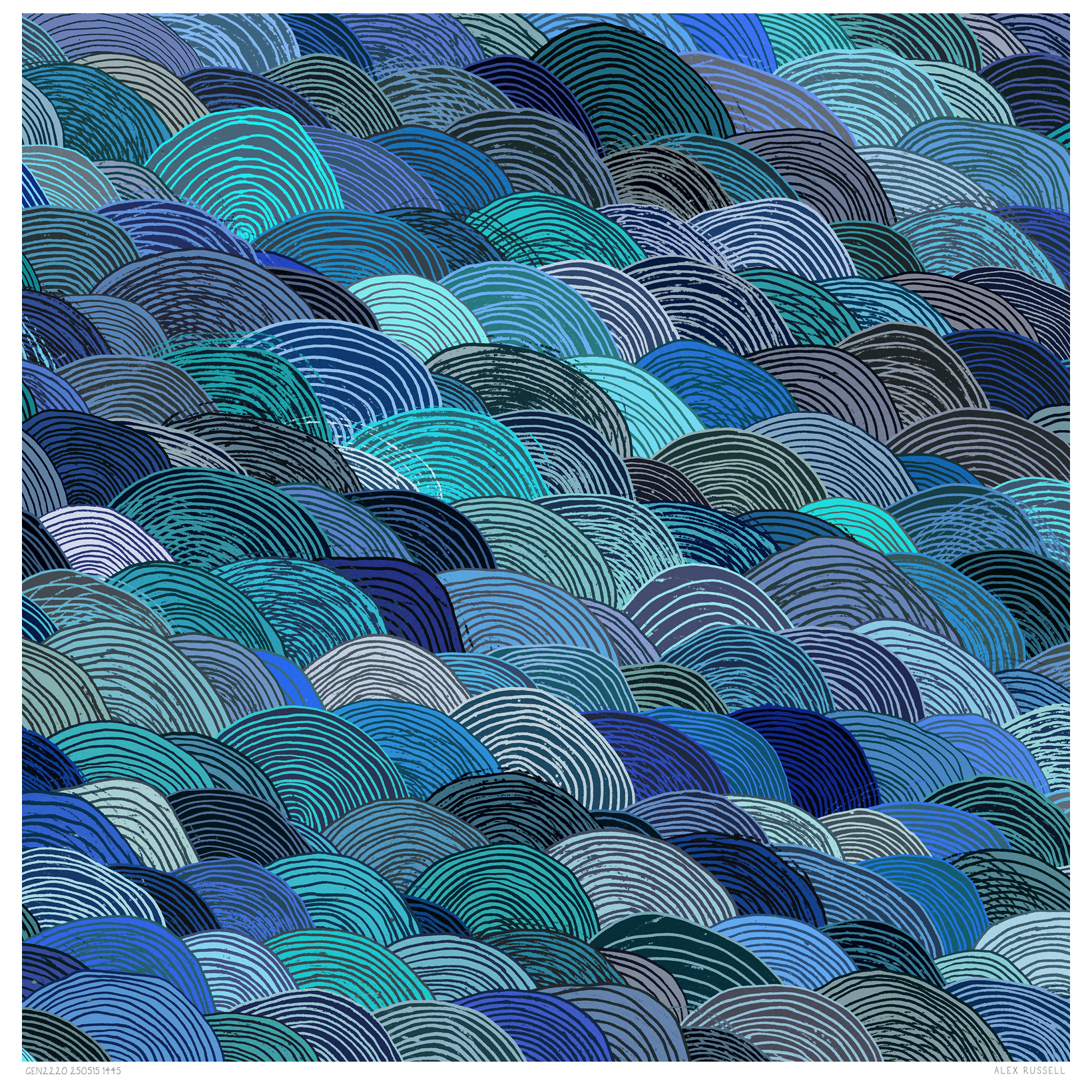 Sea Of Shapes G2220 250515 1445 by Alex Russell (print close-up)