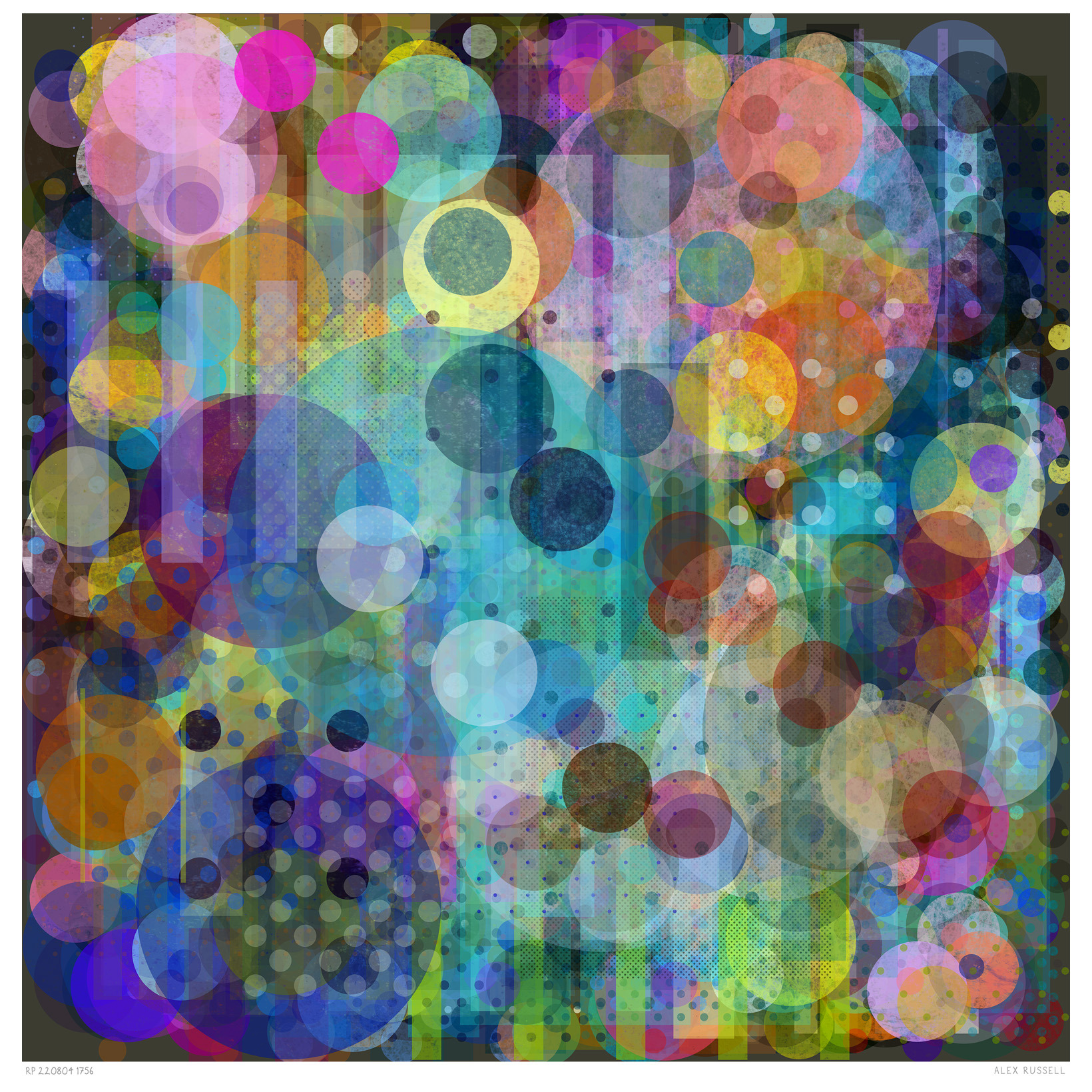 Roundles, Pallet 220804 1756 by Alex Russell (print close-up)