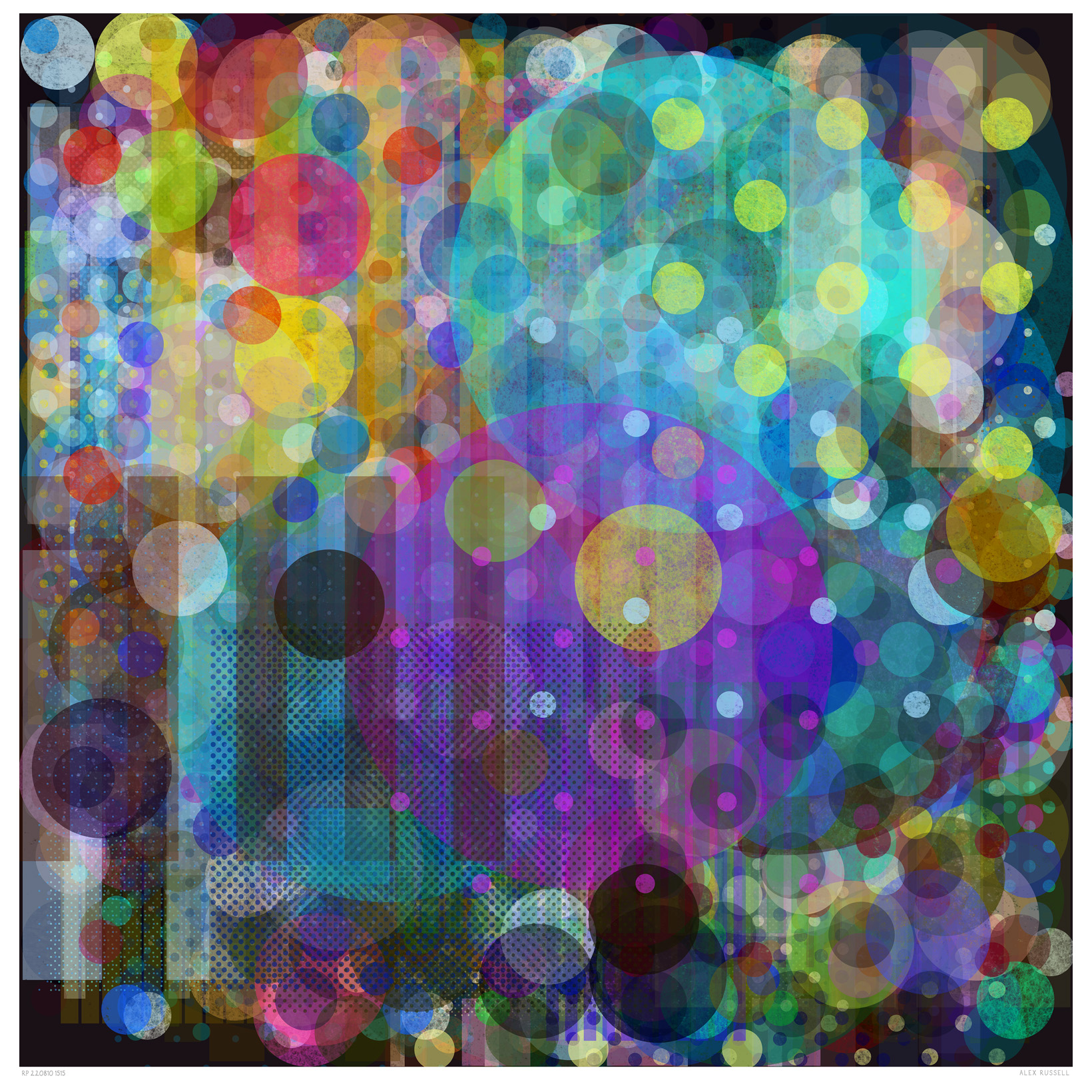 Roundles, Pallet 220810 1515 by Alex Russell (print close-up)