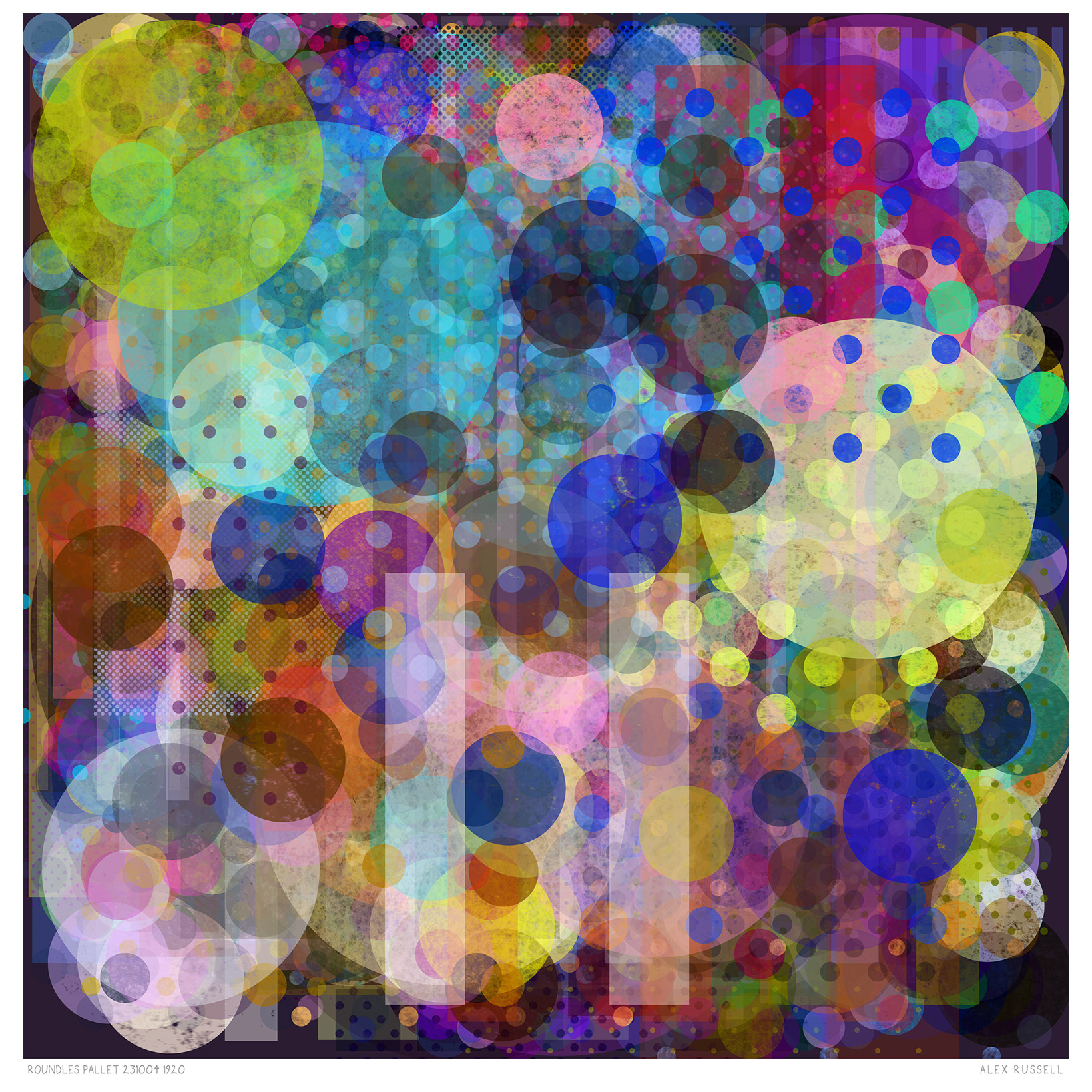 Roundles, Pallet 220804 1920 by Alex Russell (print close-up)